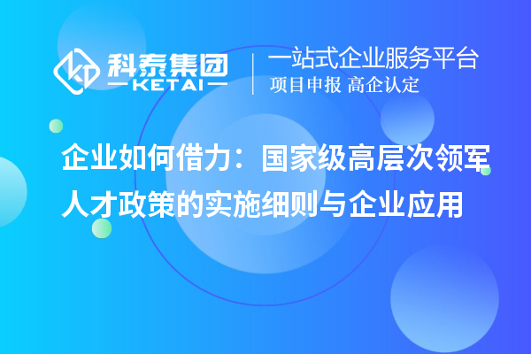 企業如何借力：國家級高層次領軍人才政策的實施細則與企業應用