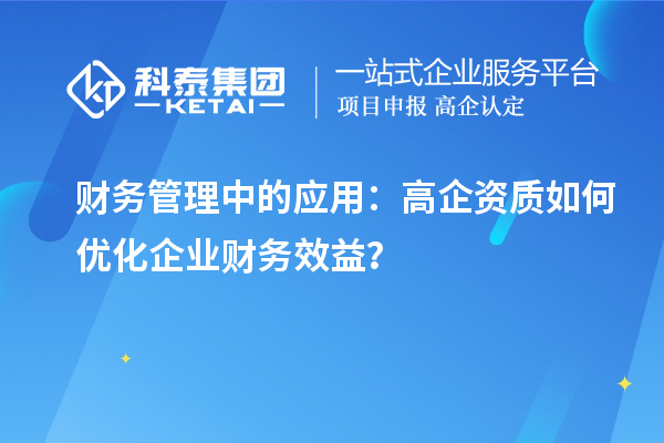 財(cái)務(wù)管理中的應(yīng)用：高企資質(zhì)如何優(yōu)化企業(yè)財(cái)務(wù)效益？