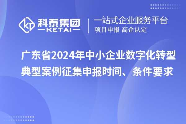 廣東省2024年中小企業數字化轉型典型案例征集申報時間、條件要求