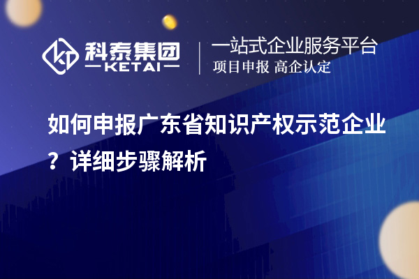 如何申報廣東省知識產權示范企業？詳細步驟解析