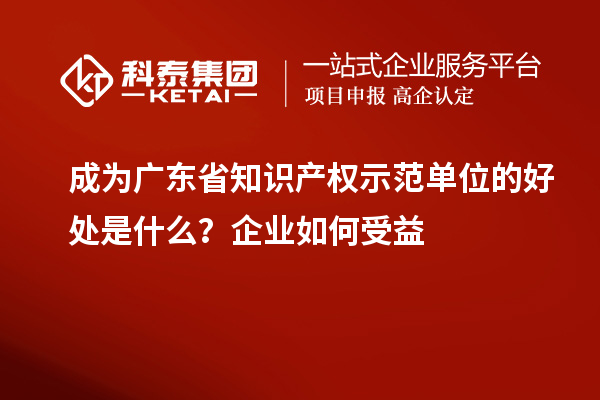 成為廣東省知識產權示范單位的好處是什么？企業如何受益