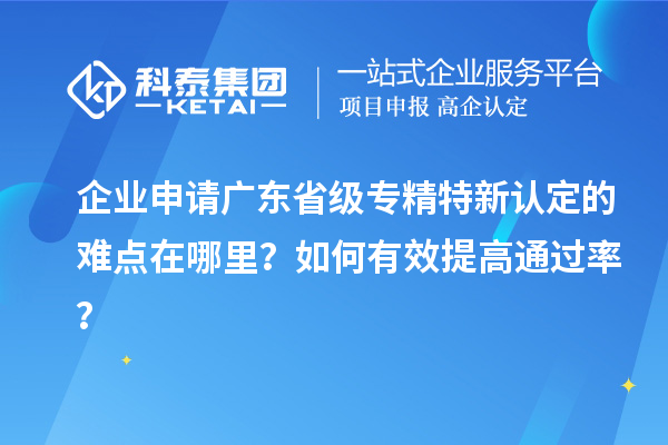 企業(yè)申請(qǐng)廣東省級(jí)專精特新認(rèn)定的難點(diǎn)在哪里？如何有效提高通過率？