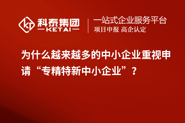 為什么越來越多的中小企業重視申請“專精特新中小企業”？