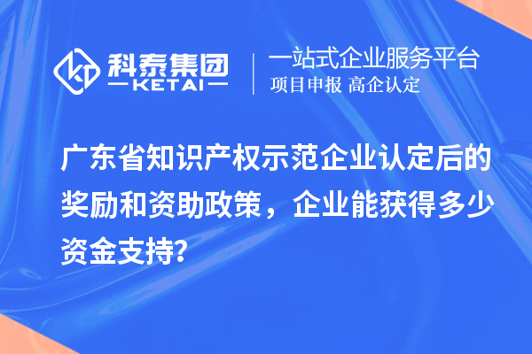 廣東省知識產權示范企業認定后的獎勵和資助政策，企業能獲得多少資金支持？