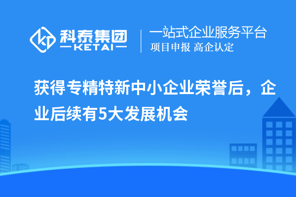 獲得專精特新中小企業榮譽后，企業后續有5大發展機會