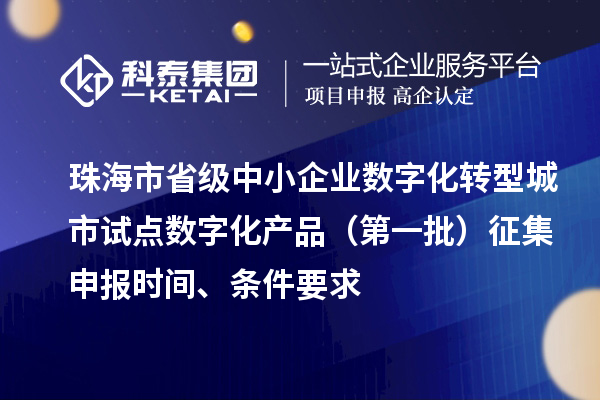 珠海市省級中小企業(yè)數(shù)字化轉(zhuǎn)型城市試點數(shù)字化產(chǎn)品（第一批）征集申報時間、條件要求