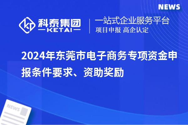 2024年東莞市電子商務專項資金申報條件要求、資助獎勵