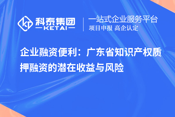 企業(yè)融資便利：廣東省知識產(chǎn)權(quán)質(zhì)押融資的潛在收益與風險