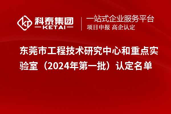 東莞市工程技術研究中心和重點實驗室（2024年第一批）認定名單