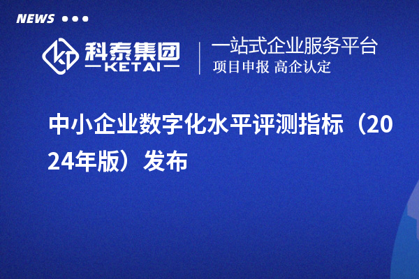 中小企業數字化水平評測指標（2024年版）發布