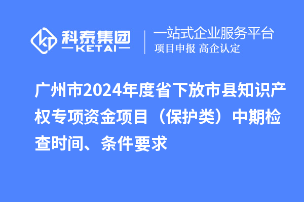 廣州市2024年度省下放市縣知識產權專項資金項目（保護類）中期檢查時間、條件要求