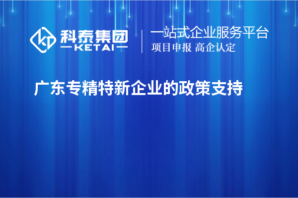 廣東專精特新企業的政策支持