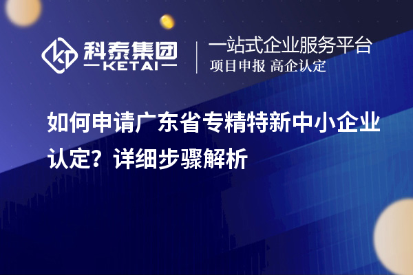 如何申請廣東省專精特新中小企業認定？詳細步驟解析