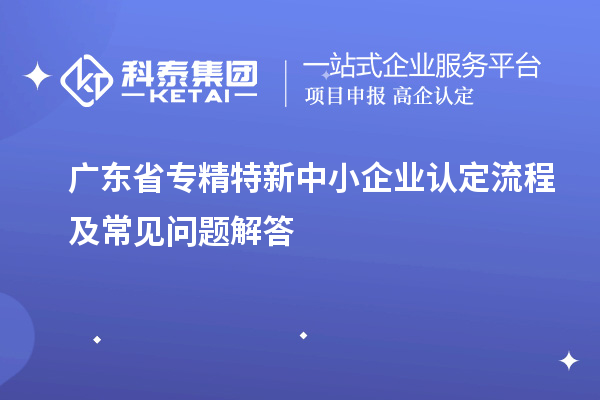 廣東省專精特新中小企業認定流程及常見問題解答