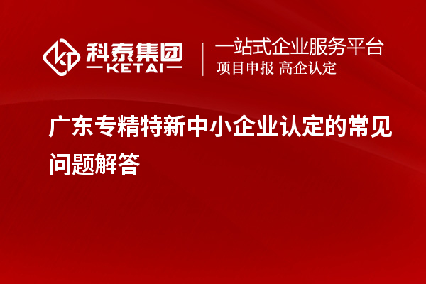 廣東專精特新中小企業認定的常見問題解答