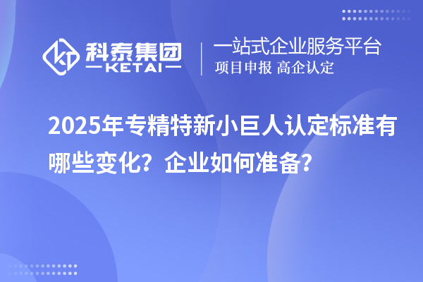 2025年專精特新小巨人認定標準有哪些變化？企業如何準備？