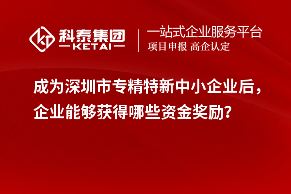 成為深圳市專精特新中小企業后，企業能夠獲得哪些資金獎勵？