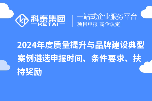 2024年度質量提升與品牌建設典型案例遴選申報時間、條件要求、扶持獎勵