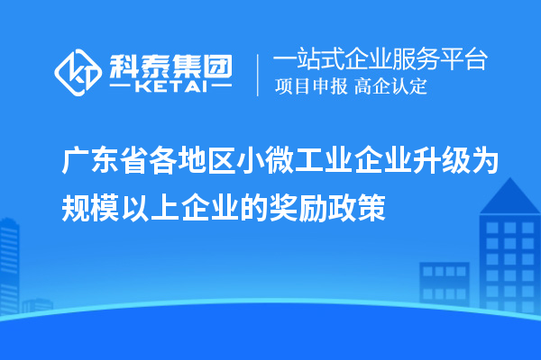 廣東省各地區(qū)小微工業(yè)企業(yè)升級為規(guī)模以上企業(yè)的獎勵(lì)政策