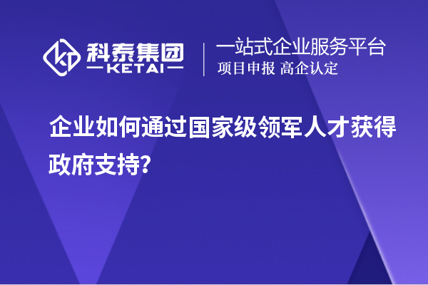 企業如何通過國家級領軍人才獲得政府支持？