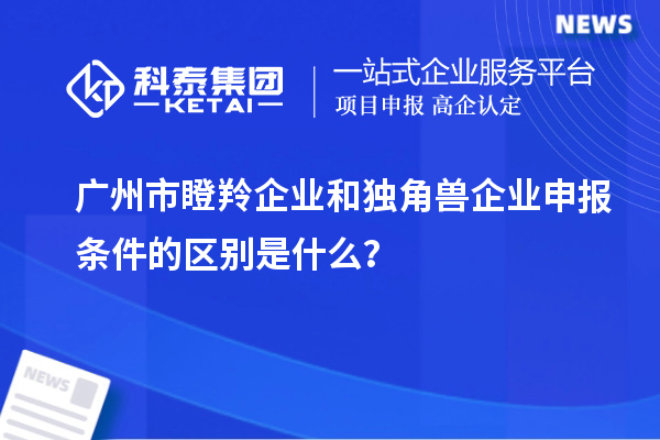 廣州市瞪羚企業和獨角獸企業申報條件的區別是什么？