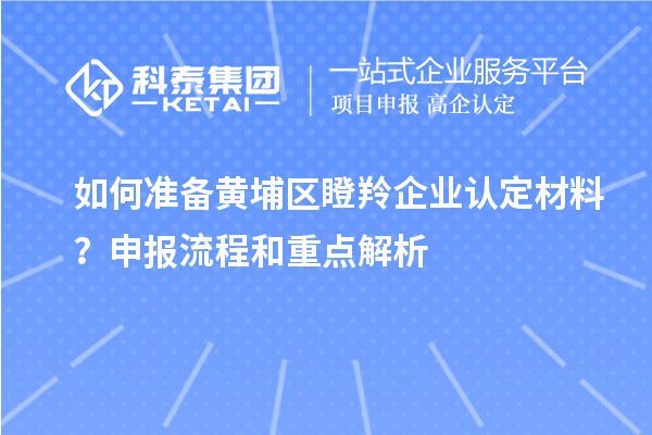 如何準備黃埔區瞪羚企業認定材料？申報流程和重點解析