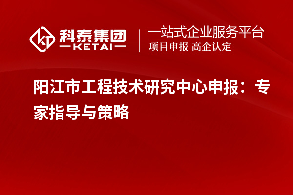 陽江市工程技術研究中心申報：專家指導與策略