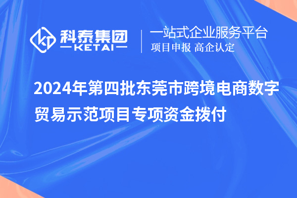 2024年第四批東莞市跨境電商數字貿易示范項目專項資金撥付