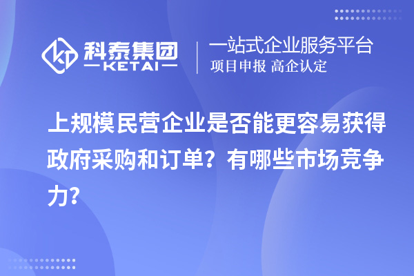 上規模民營企業是否能更容易獲得政府采購和訂單？有哪些市場競爭力？