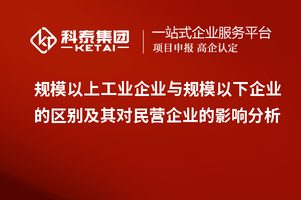 規模以上工業企業與規模以下企業的區別及其對民營企業的影響分析