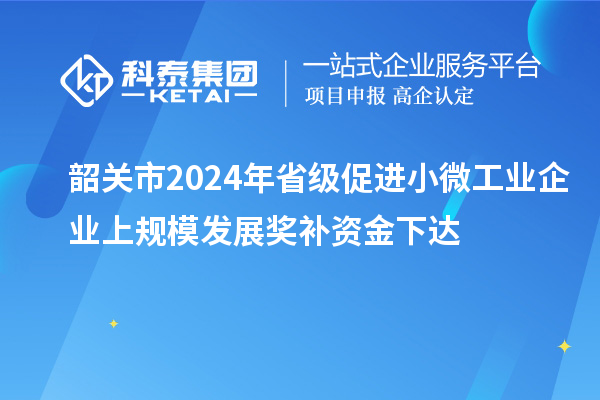 韶關市2024年省級促進小微工業企業上規模發展獎補資金下達