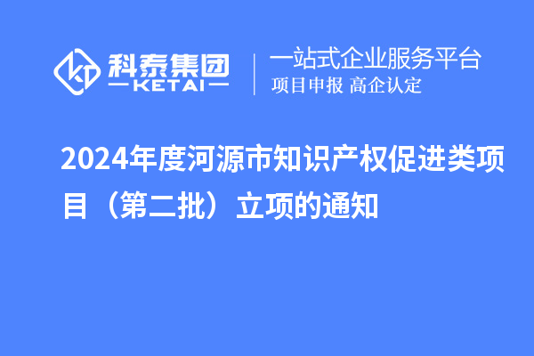 2024年度河源市知識產權促進類項目（第二批）立項的通知