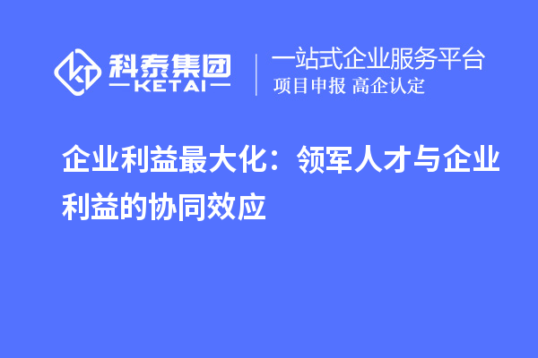 企業利益最大化：領軍人才與企業利益的協同效應