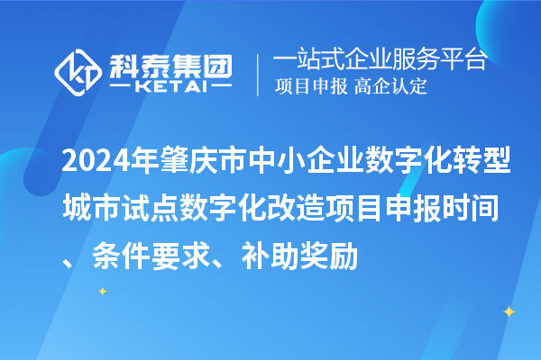 2024年肇慶市中小企業數字化轉型城市試點數字化改造項目申報時間、條件要求、補助獎勵