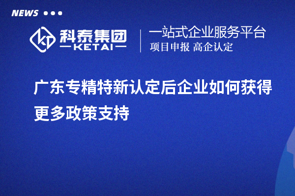 廣東專精特新認定后企業如何獲得更多政策支持