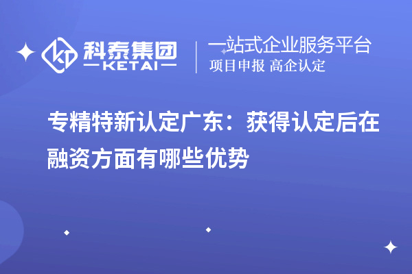 專精特新認定廣東：獲得認定后在融資方面有哪些優勢