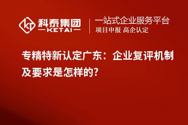 專精特新認定廣東：企業復評機制及要求是怎樣的?