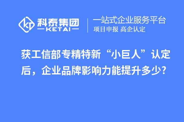 獲工信部專精特新 “小巨人” 認定后，企業品牌影響力能提升多少?