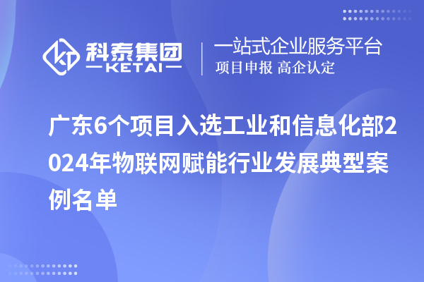 廣東6個項目入選工業(yè)和信息化部2024年物聯(lián)網(wǎng)賦能行業(yè)發(fā)展典型案例名單