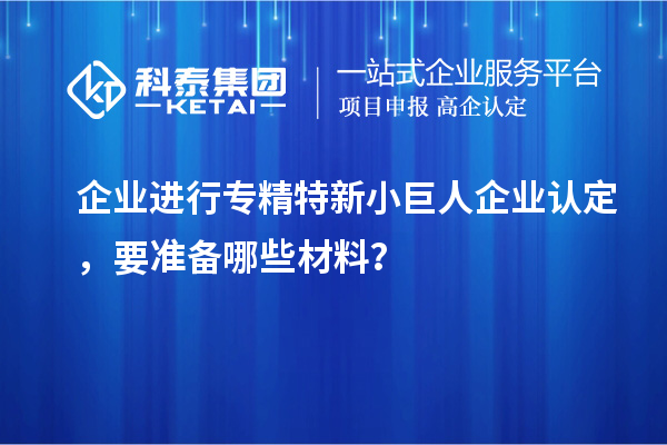 企業(yè)進(jìn)行專精特新小巨人企業(yè)認(rèn)定，要準(zhǔn)備哪些材料？